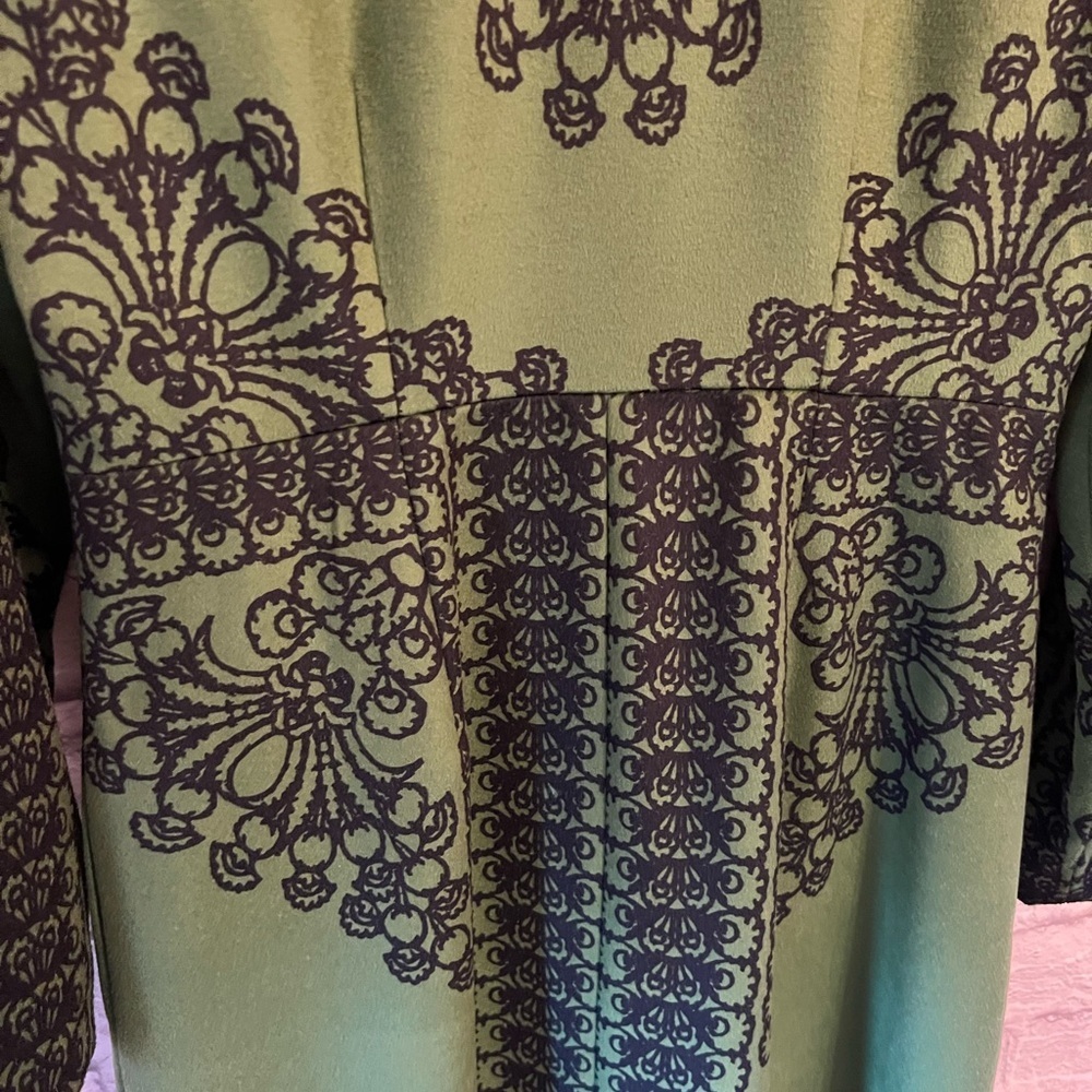 Plenty by Tracy Reese NWT size 4 button up Jacket. Green with navy blue lining - Picture 9 of 14
